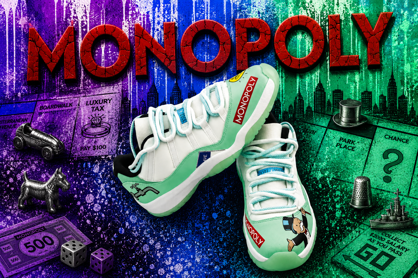 Monopoly Mint Jordan 11 Low Custom Raffle Entry